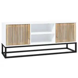 Berkfield TV Cabinet White 105x30x45 cm Engineered Wood and Iron