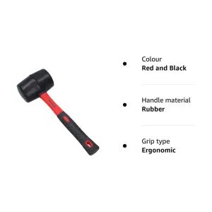 32oz Black Rubber Mallet Fibre (Manual Hammer)