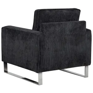 Beliani Retro Armchair VIND Corduroy Black