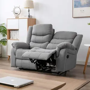 Seattle Manual Fabric Recliner 2 Seater Sofa