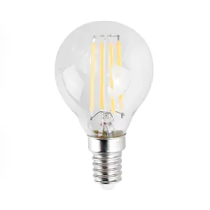 ValueLights Pack of 4 Retro Style 4w LED Filament SES E14 Clear Golfball Light Bulbs 2700K Warm White