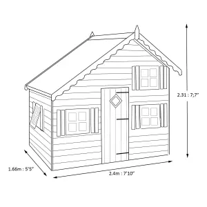 Shire 8x6 ft Loft Whitewood pine Playhouse - Assembly service included