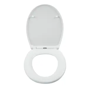 Cooke & Lewis Diani White Round Soft close Toilet seat