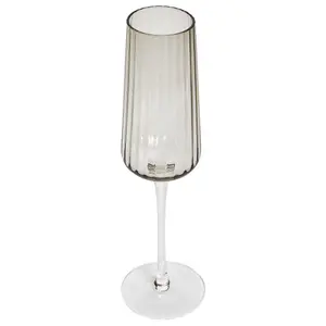 Set of 4 Champagne Flutes QUARTZ Grey