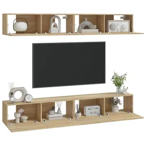 Berkfield Wall TV Cabinets 4 pcs Sonoma Oak 100x30x30 cm