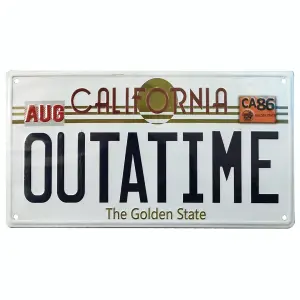 Back To The Future Replica Number Plate Tin Sign