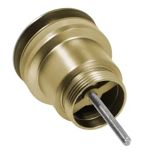 SPARES2GO Clicker Basin Waste Plug 1 1/4" 60mm Click Clack Bathroom Sink Pop Up Push Dome (Brushed Brass)