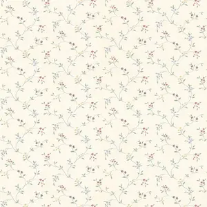 Galerie Pretty Prints Cream Small Floral Trail Wallpaper Roll