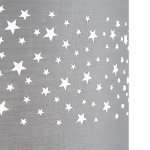 Stars Decorated Children/Kids Soft Grey Cotton Bedroom Pendant or Lamp Shade