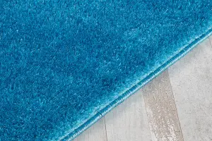 Smart Living Shaggy Soft Area Rug, Fluffy Living Room Carpet, Kitchen Floor, Bedroom Ultra Soft Rugs 80cm x 150cm - Teal