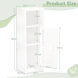 Bathroom Floor Cabinet Freestanding, 3-Tier Storage Organizer Cabinet Unit