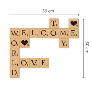 Walplus Decal Home Living Wall Stickers Murals Puzzle Scrabble Family Art 59Cm X 50Cm Kids Sticker PVC Black,Brown