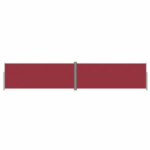 Berkfield Retractable Side Awning Red 200x1000 cm