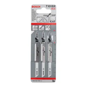 Bosch T-shank Jigsaw blade T101BR (L)100mm, Pack of 3