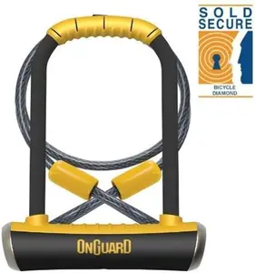 Onguard Pitbull DT Shackle U-Lock Plus Cable - Diamond Sold Secure Rating | Black