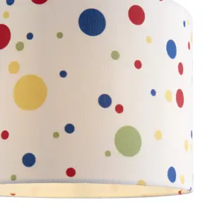 Printed Multicolour Polka dot Light shade (D)25cm