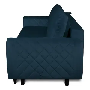 Roma 3 Seater Sofa Bed with Storage - Dark Blue (VELUTTO11)