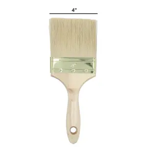 100mm Wide Nylon Paint Brush With Wooden Handle for Sheds Decking Fences