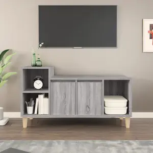 Berkfield TV Cabinet Grey Sonoma 100x35x55 cm Engineered Wood