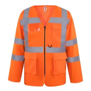 Yoko Mens Executive Hi-Vis Long Sleeve Safety Waistcoat