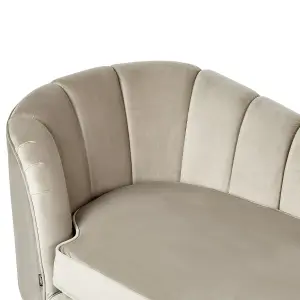 Left Hand Velvet Chaise Lounge Beige ALLIER