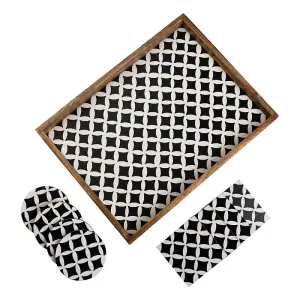 Penguin Home Diamond Design Serving Tray Coasters set