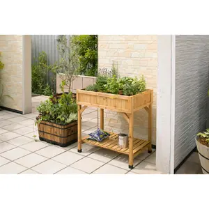 VegTrug Raised Garden Bed Planter - Herb Garden - Natural