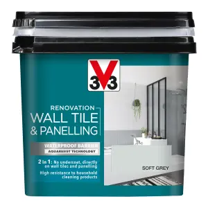 V33 Renovation Soft Grey Satinwood Wall tile & panelling paint, 750ml