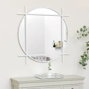 Melody Maison Large Round White Wall Mirror 97cm x 97cm