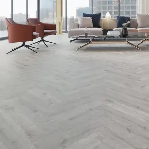 SPC Click Flooring Composite Plank Flooring Chateau Mid Grey Herringbone Style 2.22m2 Pack