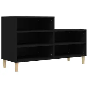 Berkfield Shoe Cabinet Black 102x36x60 cm Engineered Wood