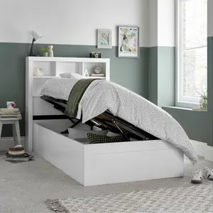 Rest Relax Oakley White Wooden Ottoman Storage Bed