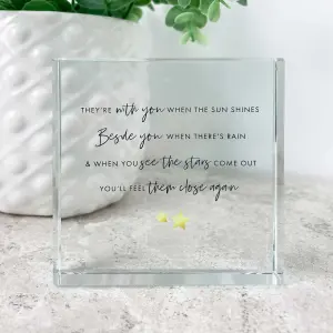 Sympathy Memorial Glass Ornament Crystal Token