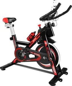 Exercise Bike Indoor Stationary Cycling Bike With LCD Display Red/Black Unisex 2727