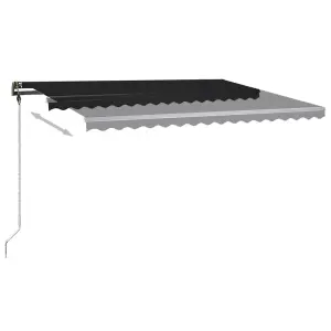 Berkfield Manual Retractable Awning with LED 450x300 cm Anthracite