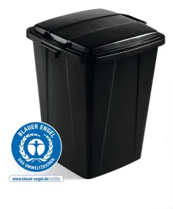 Durable DURABIN 90L ECO Strong Recycled Plastic Waste Recycling Bin - Black