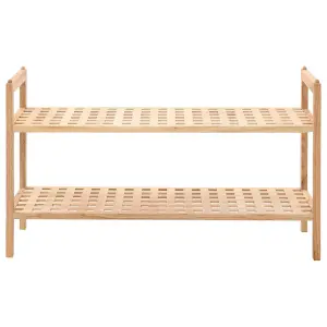 Berkfield Shoe Rack Solid Walnut Wood 69x26x40 cm