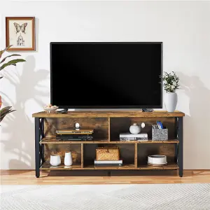 Yaheetech Rustic Brown TV Cabinet with 3 Shelves