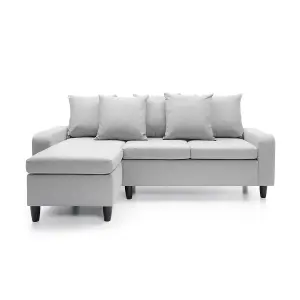 Napoli Reversible Corner Sofa in Light Grey