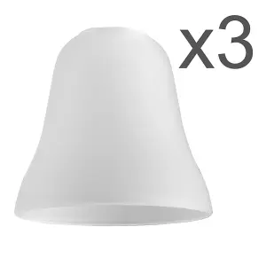 ValueLights Olympus 3 Pack Bell Shaped White Frosted Glass Replacement Shades