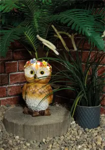 Garden Outdoor Solar Powered Light Up Animal Owl Ornament Gnome Decoration