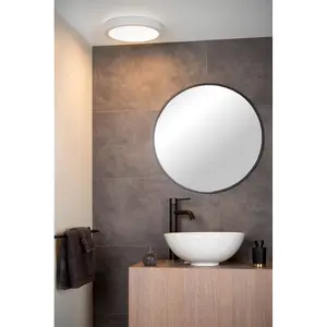 Lucide Brice-Led Modern Flush Ceiling Light Bathroom 30cm - LED Dim. - 1x30W 3000K - IP44 - White