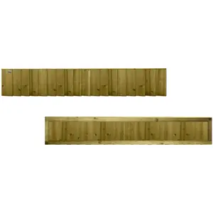 Flat Top Feather Edge Fence Panel (Pack of 5) Width: 6ft x Height: 1ft Vertical Closeboard Planks Fully Framed