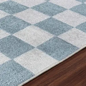 CHELSEA Machine Washable Checkered Area Rug 200 x 275 cm