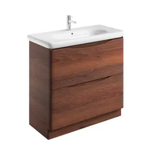 Eden 900mm Floorstanding Vanity Unit in Redwood & Link Resin Basin