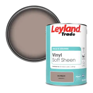 Leyland Trade Vinyl Soft Sheen Walls & Ceilings Emulsion Paint Iris Mauve (PPG1016-5) - 5L