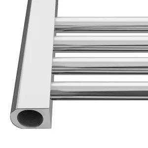 Right Radiators Electric Heated Towel Rail Radiator Straight Pre-filled Thermostatic Ladder Warmer Chrome 800x500 mm