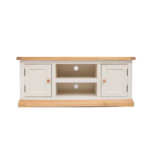 Trevi Off White 2 Door TV Cabinet Wood Knob