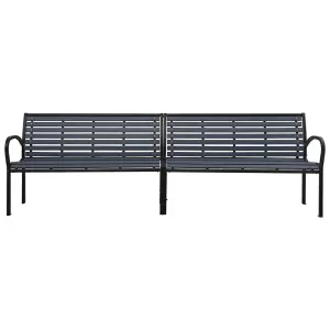 Berkfield Twin Garden Bench 251 cm Steel and WPC Black