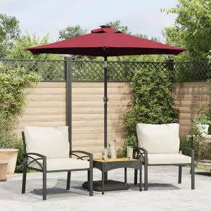 Berkfield Garden Parasol with Steel Pole Bordeaux Red 225x225x212 cm